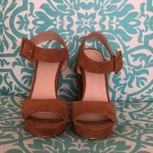 Wide heel open toe heels!